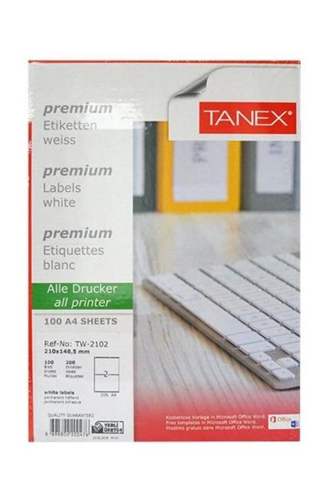 Tanex 210x148,5 Laser Etiket Tw-2102