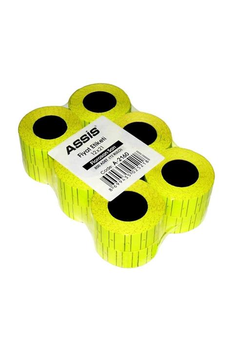 ASSİS Fiyat Etiketi 12m X 21mm Fosforlu 12'li Paket A-2160