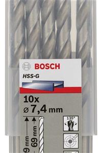 Bosch Hss-g Gümüş Metal Matkap Ucu 7,4*109 mm 10'lu Paket