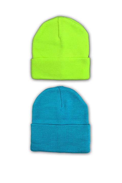 EMH 2 Adet Unisex Basic Düz Bere Neon Yeşil