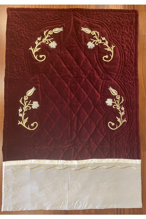 Hane7 Bordo Sim Sırma Seccade