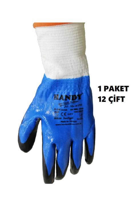 Handy 1701 Mavi Nitril Kaplamalı Iş Eldiveni