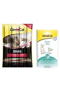 Gimcat 4 Adet Kedi Ödülü - 2 Sticks Tavuklu Ve Ciğerli 20 gr + 2 Denta Tabs 40 gr