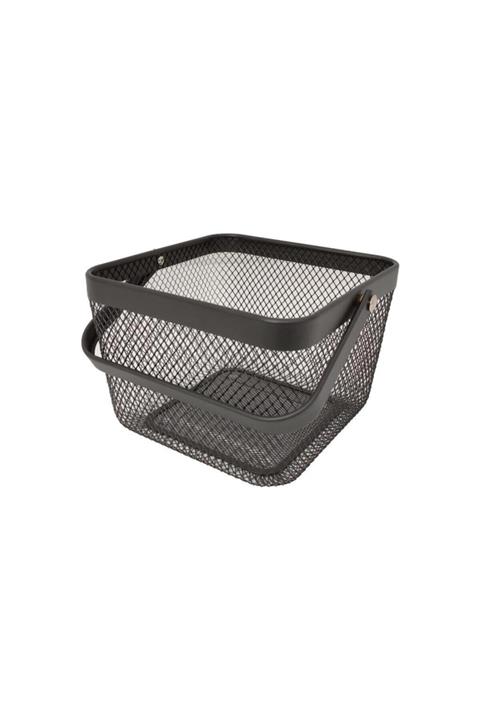 DGCHOME Vip Ahmet Dekoratif 24x12 Siyah Çok Amaçlı Metal Kare Sepet