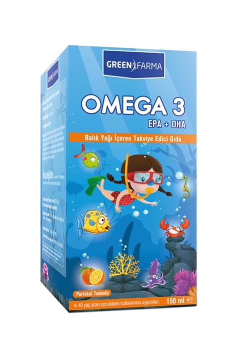 GreenFarma Omega-3 150 ml Şurup Portakal Aromalı