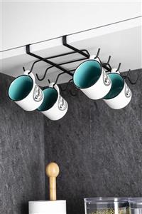 Tabivar Fincanlık Mat Metal Siyah Askılı Bardaklık 28x22