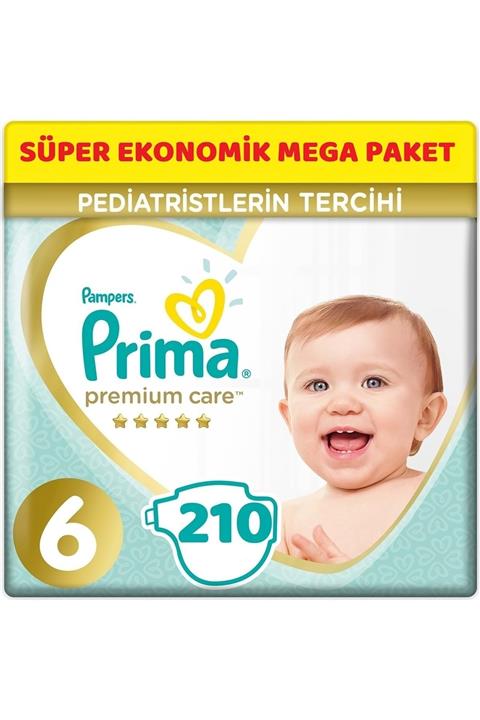 Prima Premium Care Bebek Bezi Beden:6 (13+kg) Extra Large 210 Adet Süper Ekonomik Mega Pk