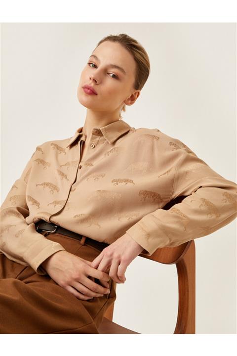 Koton Düğme Detaylı Baskılı Gömlek