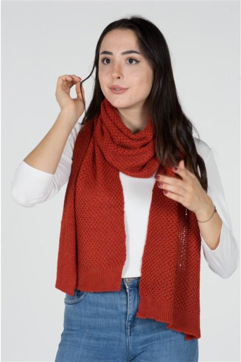 Arven Kadın Kiremit Triko Atkı