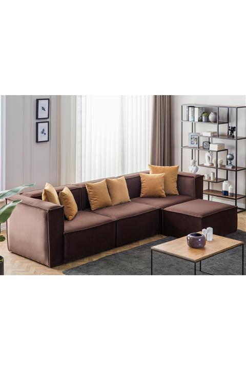 Eymense Miller Köşe Koltuk Takımı Kahve