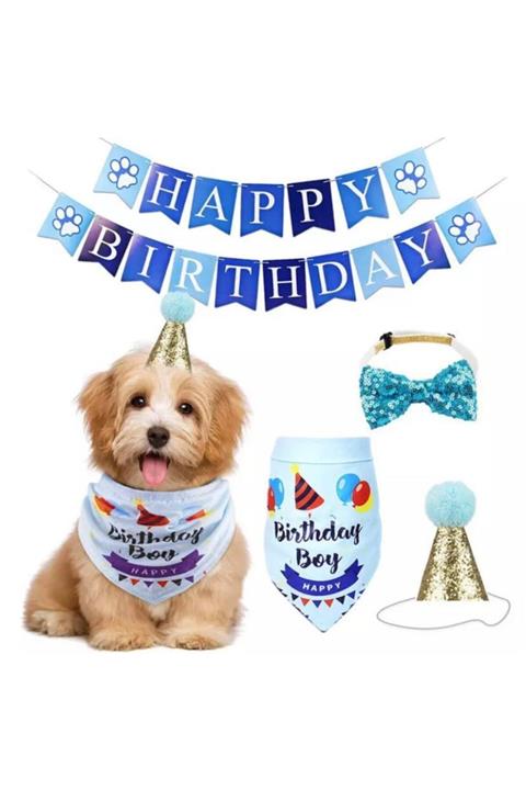 Hachiko Pet Köpek Doğum Günü Parti Aksesuar Seti
