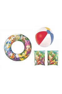 elife shop Es91002-4t Lisanslı Mickey Mouse Havuz Deniz Simit Kolluk Top Seti 3’lü Set