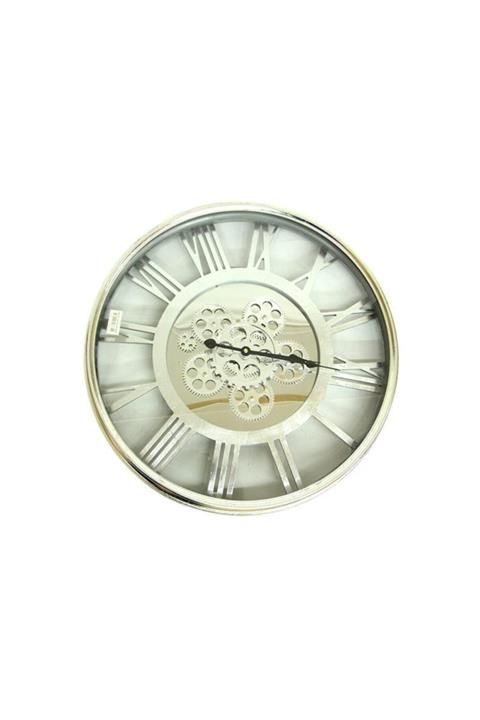 MağazanYanında Saat Çarklı Yuvarlak Roma Rakamlı Duvar Saati Dekoratif Hediyelik