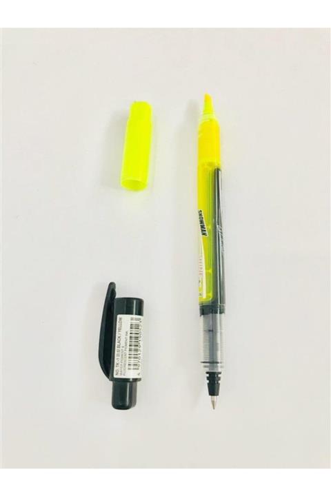 Snowman Çift Taraflı 0,5 mm (Fosforlu Sarı- Jel Kalem Siyah) Kalem
