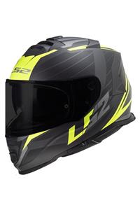 LS2 Storm Nerve Mat Siyah Neon Sarı Kask 2 Cam