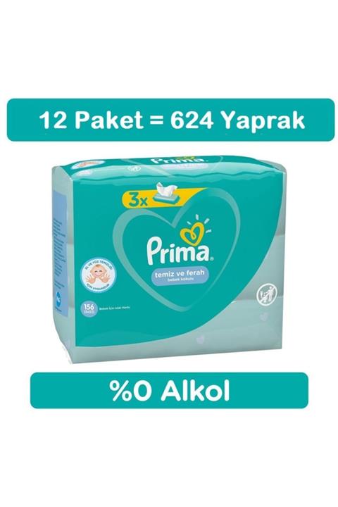 Prima Islak Mendil Havlu Temiz Ve Ferah 12li 624 Yaprak