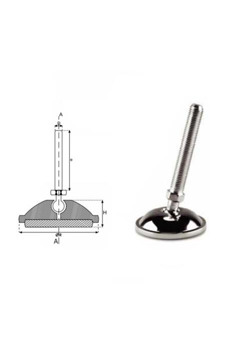 YİSA Çap:60 Civata Boyu:50 Civata:m-8 Sehpa Ayak Alüminyum Tabanlı Bombeli Oynar Krom Kaplamalı-10 Ad.