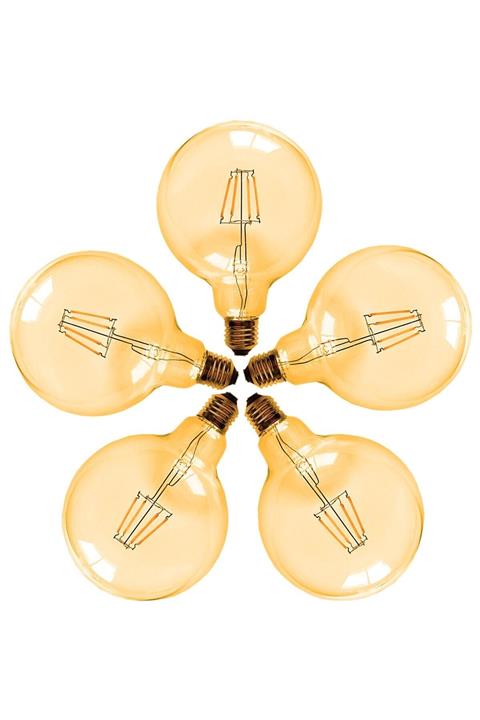 Global Rustik 6 Watt G95 Led Ampül Ic Driver C35 E27 6w 2700k 660 Lümen 5'li Paket