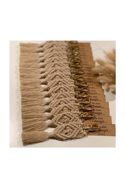 Vanilya Hediyelik Makrome Anahtarlık Vizon 20 Adet