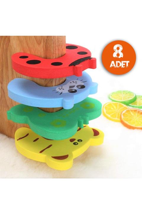 TOR’S Bebek Çocuk Kapı Sıkışma Çarpma Önleyici Parmak Koruyucu Kapı Stoperi Emniyet Tutucu 8'li Set