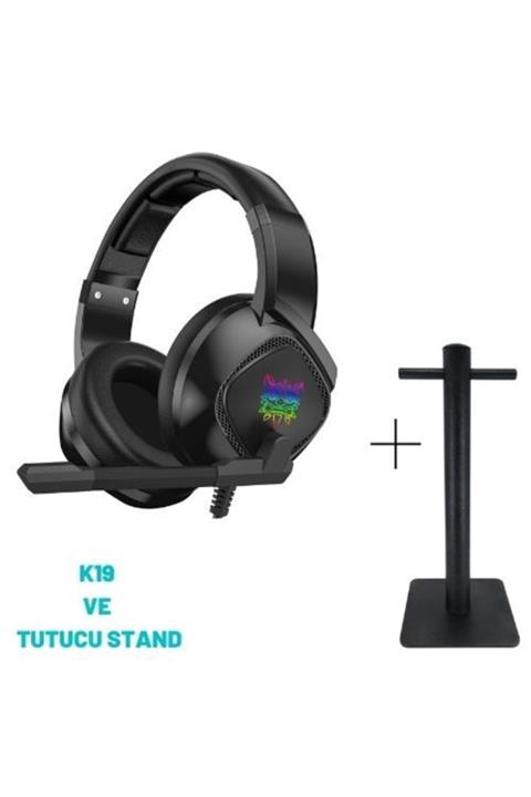 MADEPAZAR Onikuma K19 Gaming Kulaklık Siyah Ve Tutucu Stand
