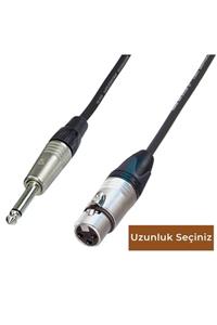 Klotz & Neutrik 4 Metre Xlr Dişi - 1/4'' Tr Mono Jak Profesyonel Balanslı Kablo Mavi - 10 Metre