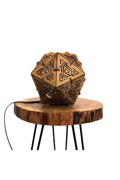 hü ma tasarım ve aksesuar Salon Ve Yatak Odası Için Kartopu Doğal Ahşap Mdf 3d Puzzle Lazer Kesim Abajur - Masa / Gece Lamba