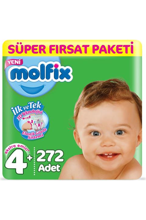Molfix Bebek Bezi 4+ Beden Süper Fırsat 9-16 Kg (4*68) 272 Adet