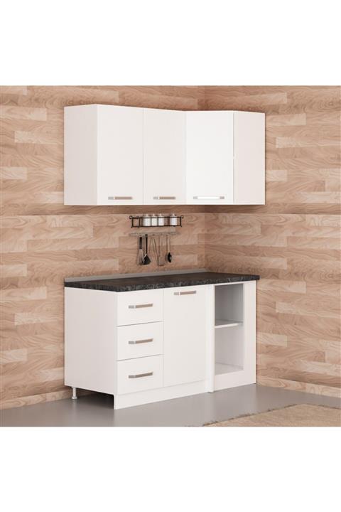 Minar 150 cm Köşe Mutfak Dolabı Beyaz K150-b3