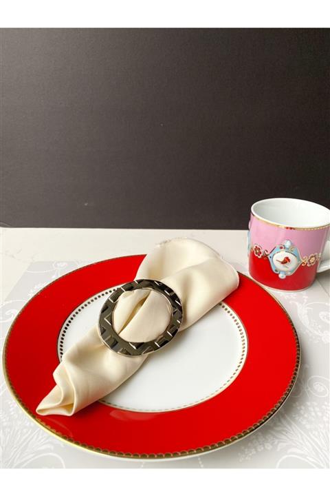 Beauty Box 6 Adet Gümüş Metal Peçete Yüzüğü