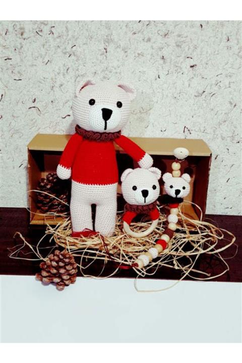 Sihir Dekor Amigurumi Amigurumi Yenidoğan 3'lü Ayıcık Seti