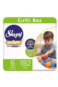 Sleepy Extra Günlük Aktivite Bezi 6 Numara Xlarge 192 Adet