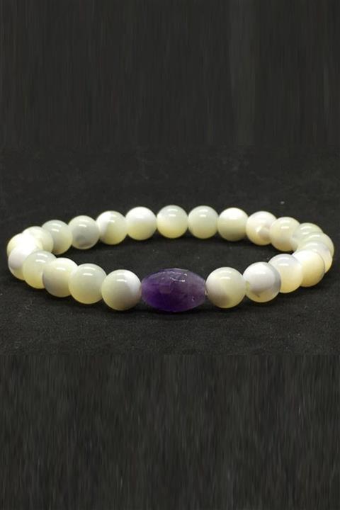 Kamus Ametist & Sedef Taşı Bileklik