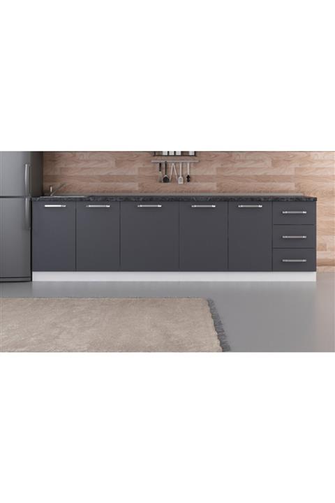 Minar 290 cm Mutfak Dolabı Beyaz Antrasit 290-a1 Alt Modül