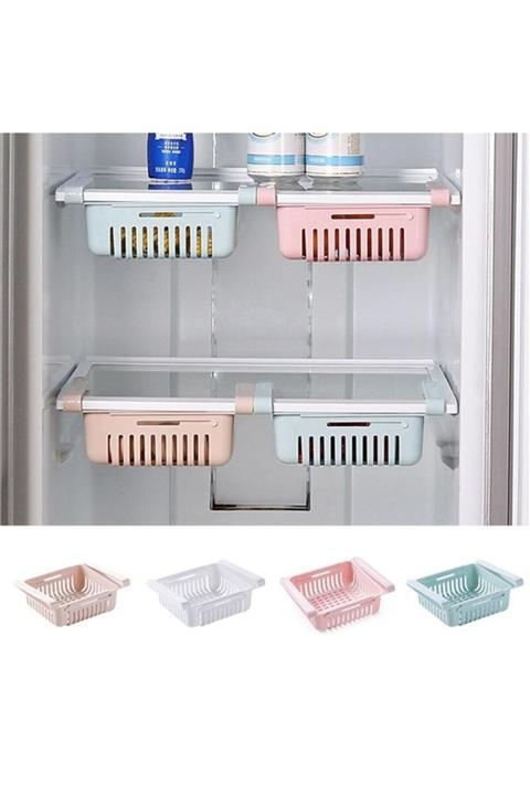 Salkım Kitchen&Warehouse Çok Amaçlı Uzayıp Kısalabilir Buzdolabı Düzenleyici Sepeti Rafı