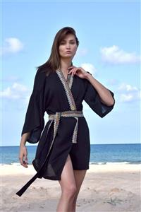 GELENEKSEL DOKUMALAR Charcoal Kimono
