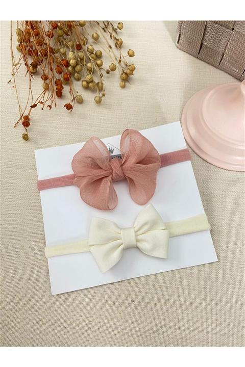 Derinkids 2'li Gül Kurusu Tül Fiyonk Bebek Bandana Seti