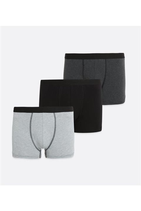 New Look 3'lü Set Pamuklu Likralı Erkek Boxer