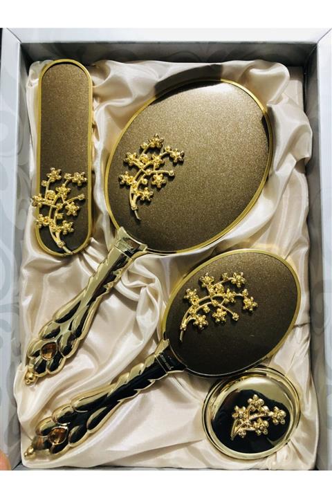 Işık Tekstil Çeyizlik Ayna Tarak Seti 4 Parça