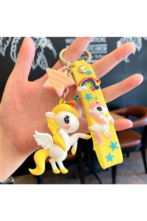 ROZA ACCESSORIES Unicorn 3d Sarı Anahtarlık