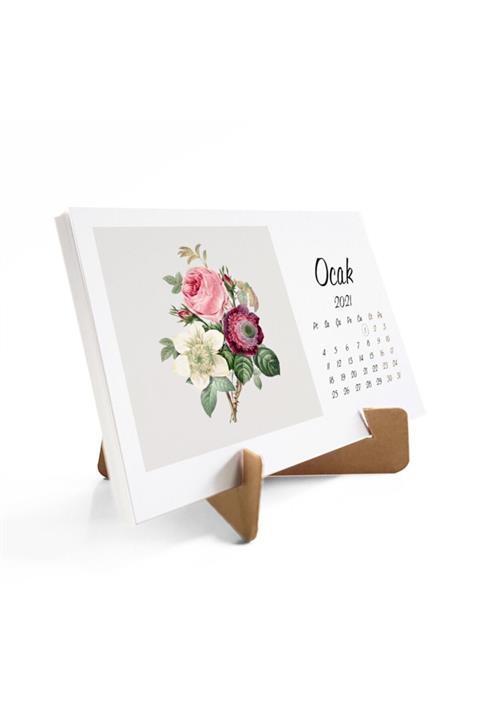 bi'aldım Çiçekli Masa Takvimi