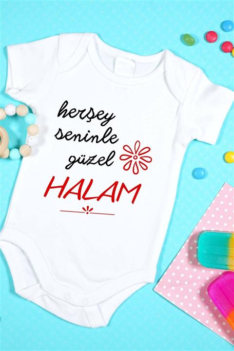 ÖZGÜNER Canestar Özel Tasarım Bebek Zıbın 0-3 Yaşa Uygun(herşey Seninle Güzel Halam)