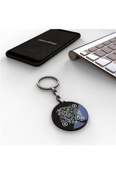 ZevaShop Özel Yuvarlak Kare Kodlu (qr) Anahtarlık