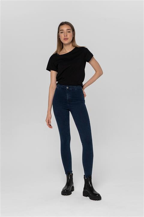 CROSS JEANS Janıe Koyu Mavi Yüksek Bel Önü Cepsiz Jegging Jean Pantolon