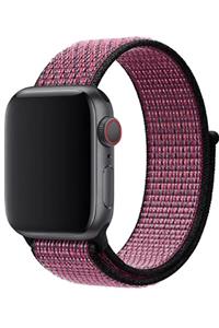 Apple Watch 1 2 3 4 5 6 Se 44 Mm Örgülü Lüks Kordon True Berry + Popsocket