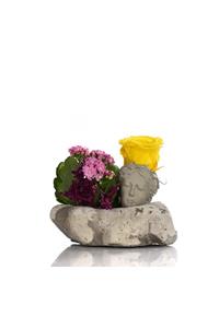 ciceksanat Kalanchoe Ve Solmayan Gül Sarı