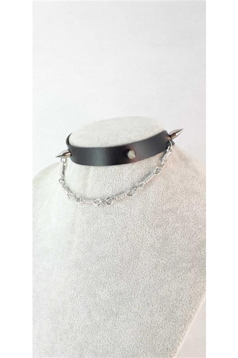 Fugusugu 4 Spike Rope Chain Goth Choker (uzun Versiyon)