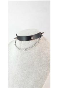 Fugusugu 4 Spike Rope Chain Goth Choker (uzun Versiyon)