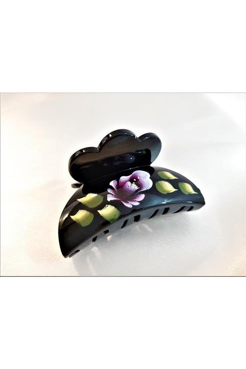 TÜKKAN ACCESSORİES Siyah Desenli Mandal Toka