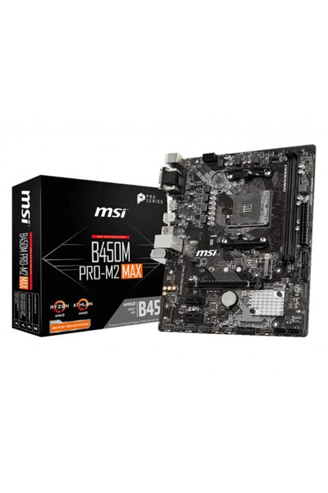 MSI B450m Pro-m2 Max Ddr4 2667mhz 1xvga 1xhdmı 1xdvı 1xm.2 Matx Am4